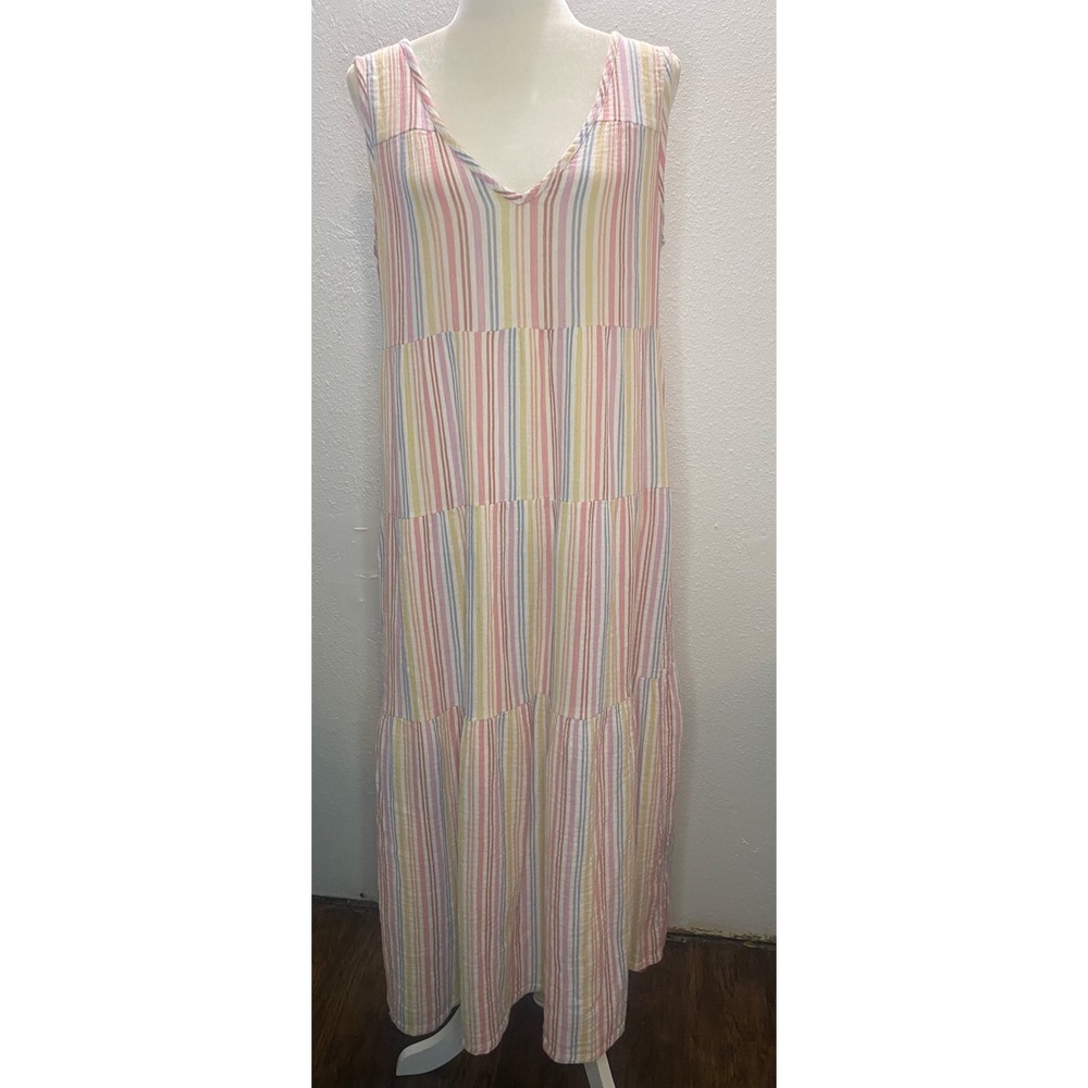 Marine Layer Pastel Striped Maxi Dress